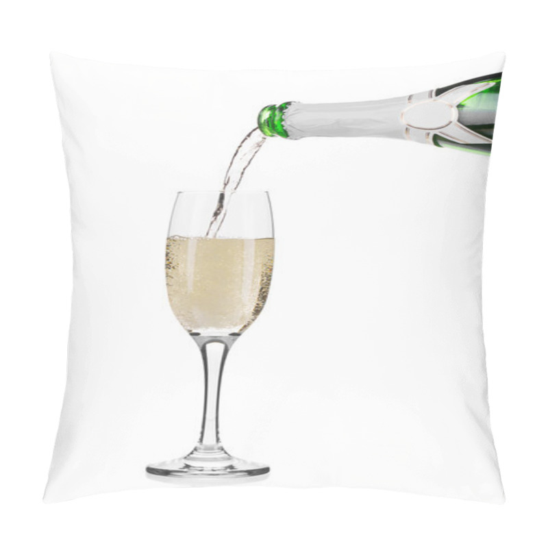 Personality  Glass Of Champagne On White Pillow Covers