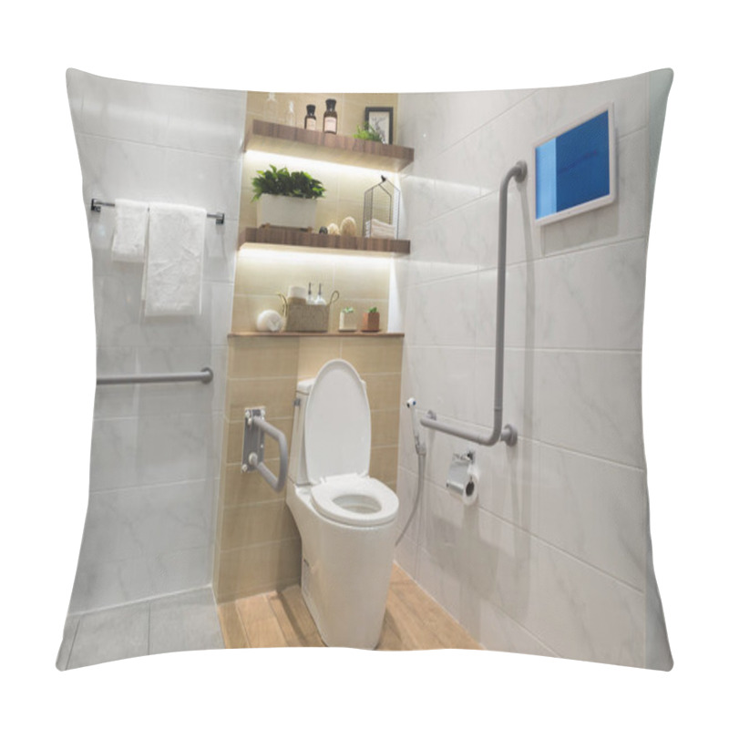 Personality  Interior Of Bathroom For The Disabled Or Elderly People. Handrai Pillow Covers