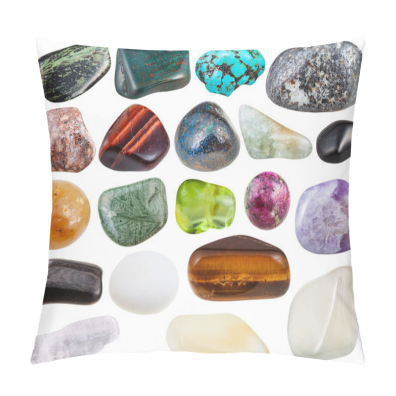 Personality  Set Of Various Polished Natural Gemstones Pillow Covers