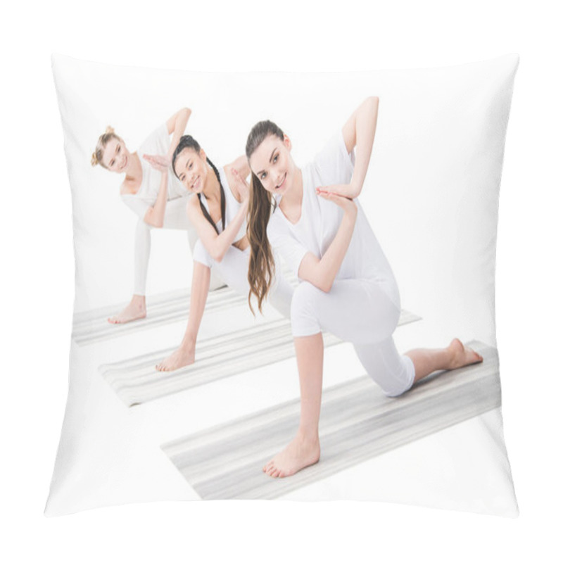 Personality  Young Women Practicing Yoga  Pillow Covers