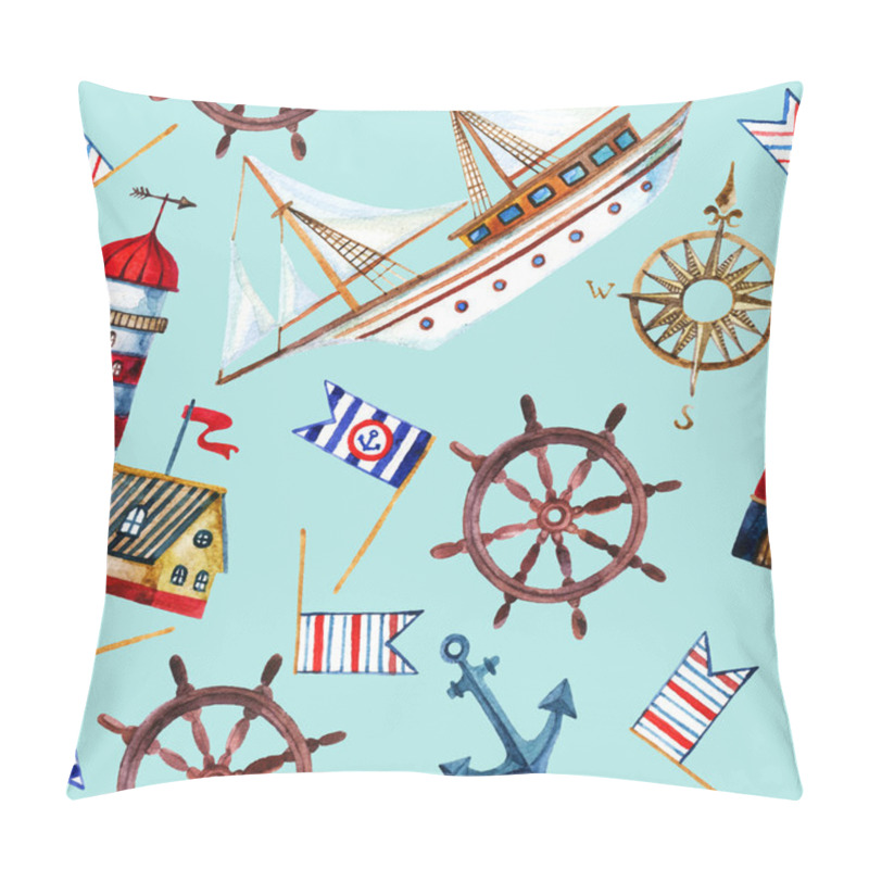 Personality  Nautical Seamless Pattern. Pillow Covers