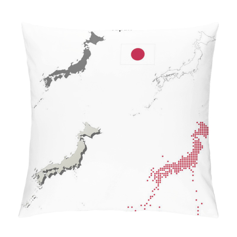 Personality  Japan Outline Map Set Pillow Covers