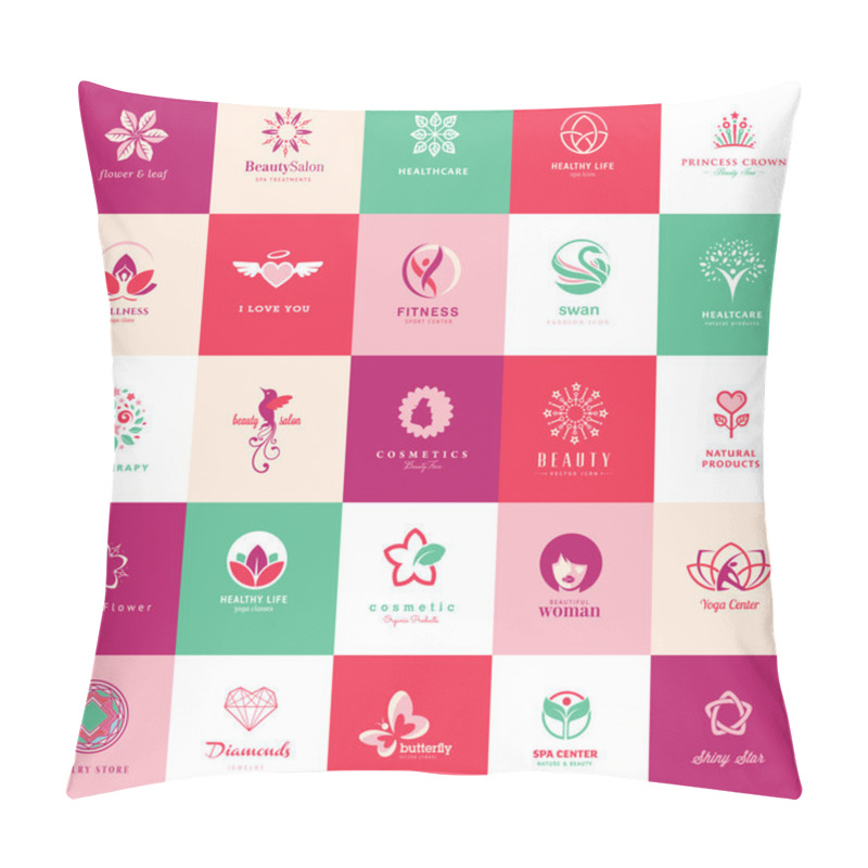 Personality  Set Of Icons For Beauty, Cosmetics, Spa And Wellness Pillow Covers