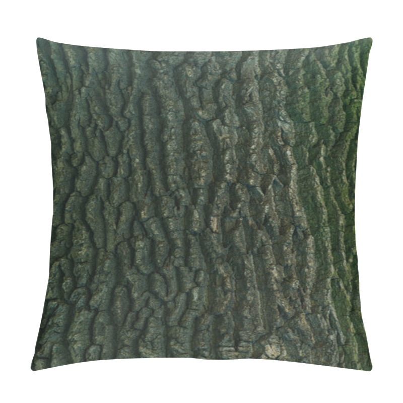 Personality  Close-up View Of Cracked Green Tree Bark Background  Pillow Covers