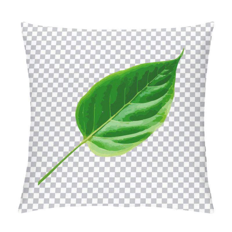 Personality  Elegant Green Leaves Vector: Isolated Design On Transparent Background Pillow Covers