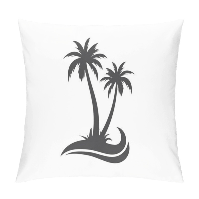 Personality  Palm Tree Icon Of Summer And Travel Logo Vector Illustration Pillow Covers