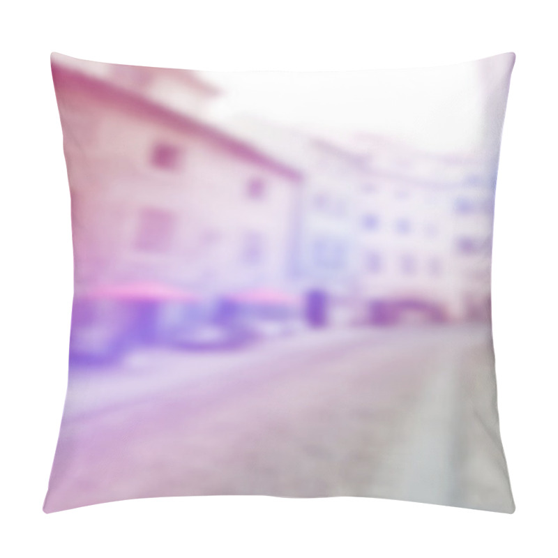 Personality  Blurred Abstract Background Of European Old Town Street Pillow Covers