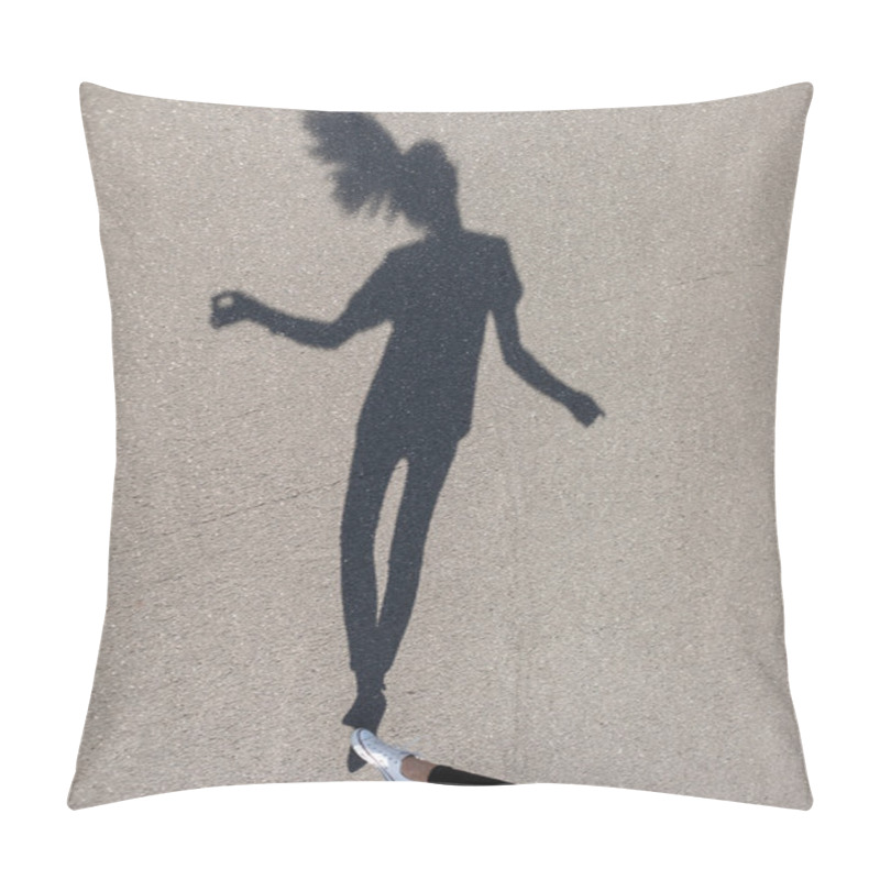 Personality  Photo Of Shadow Of Girl Dancing At Street Pillow Covers