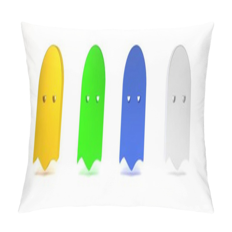 Personality  Colorful Executioner Mask Icon Isolated On White Background. Hangman, Torturer, Executor, Tormentor, Butcher, Headsman Icon. Minimalism Concept. 3D Render Illustration Pillow Covers