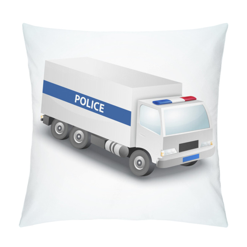 Personality  Illustration Of Police Truck Pillow Covers