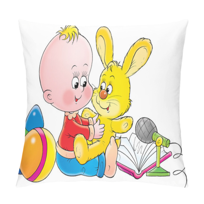 Personality  Cute Blond Baby In A Nursery Pillow Covers