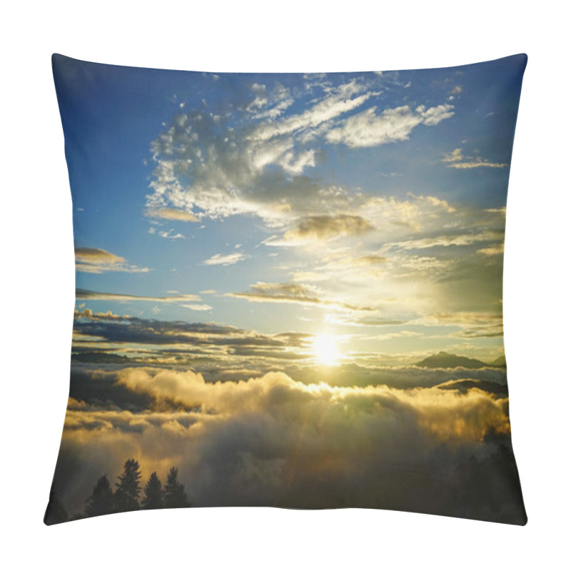 Personality  Fantastic Sunrise On Top Of Rocky Mountain Pillow Covers