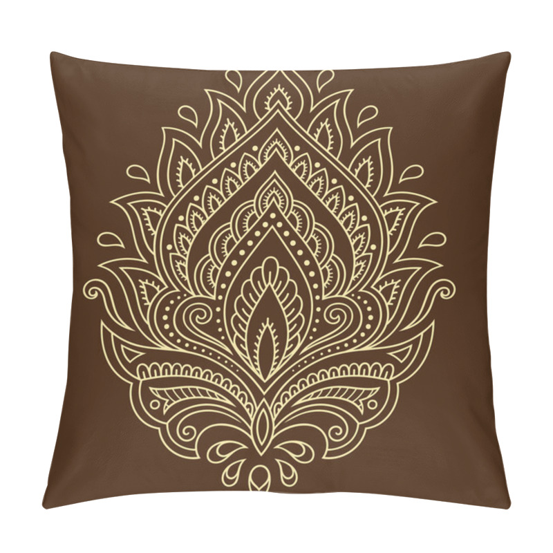 Personality  Henna Tattoo Flower Template In Indian Style. Ethnic  Floral Paisley - Lotus. Mehndi Style. Pillow Covers