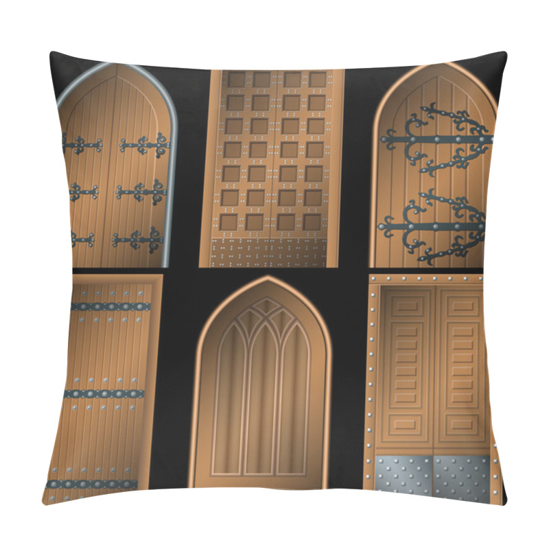 Personality  Door To The Middle Ages On A Black Background Pillow Covers