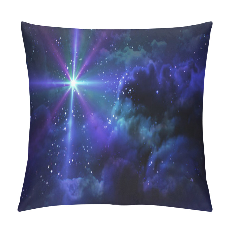 Personality  Purple Flare Star At Starry Night  Pillow Covers