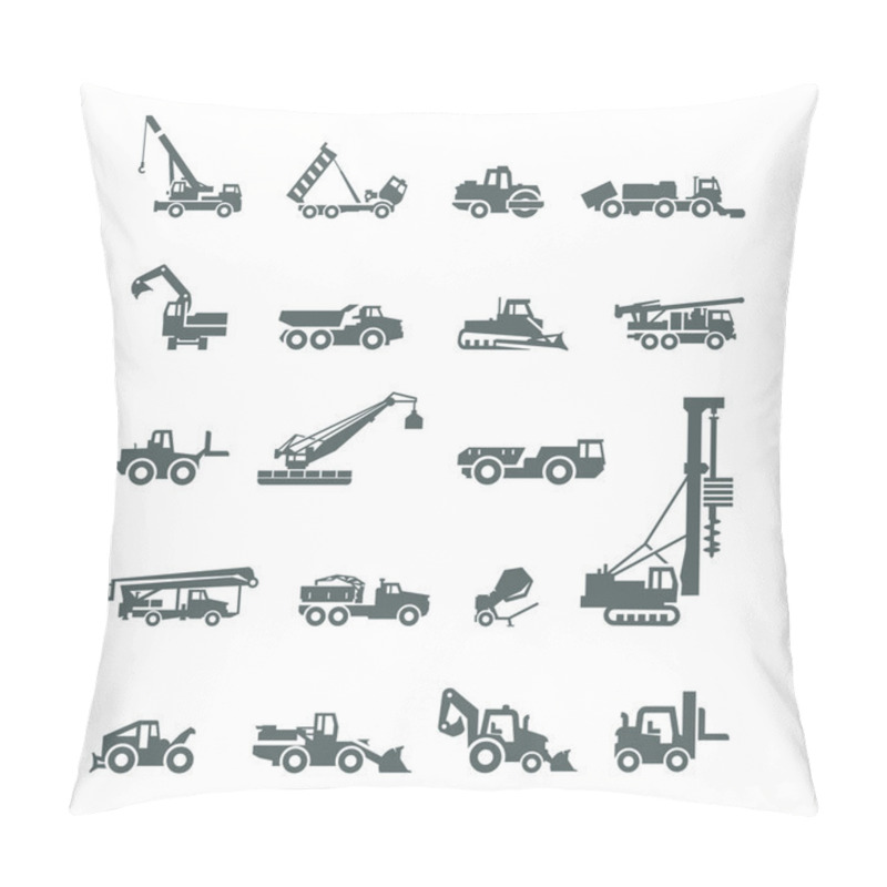 Personality  Construction Machinery. Vector Format Pillow Covers