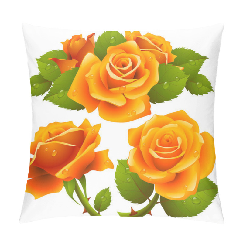 Personality  Orange Roses Set Pillow Covers