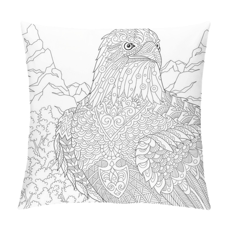 Personality  Zentangle Stylized Eagle Pillow Covers