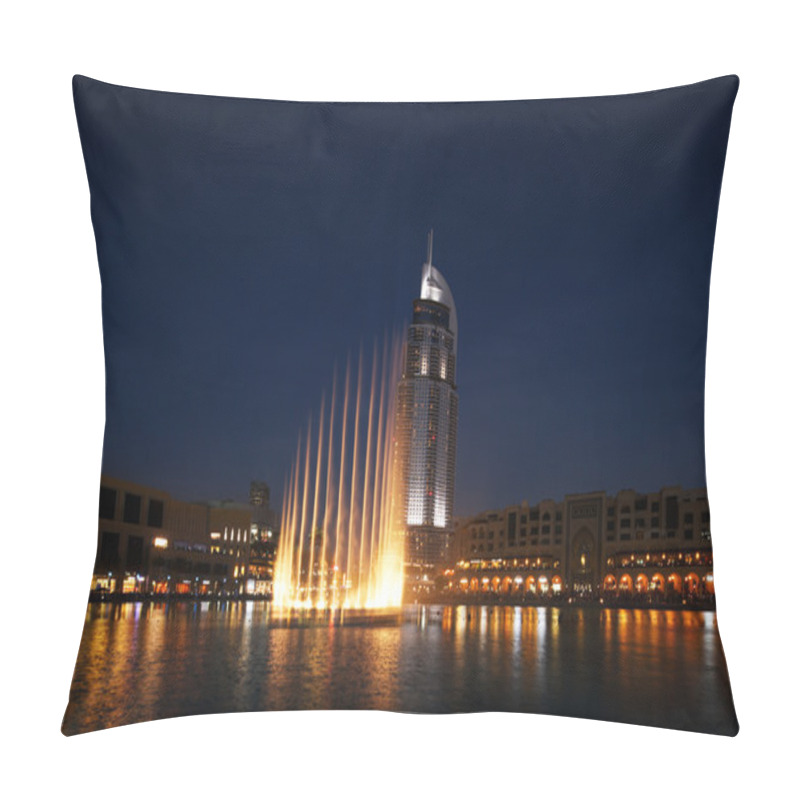 Personality  The Dubai Fountain Performs And Dances To The Beat Of The Music Pillow Covers