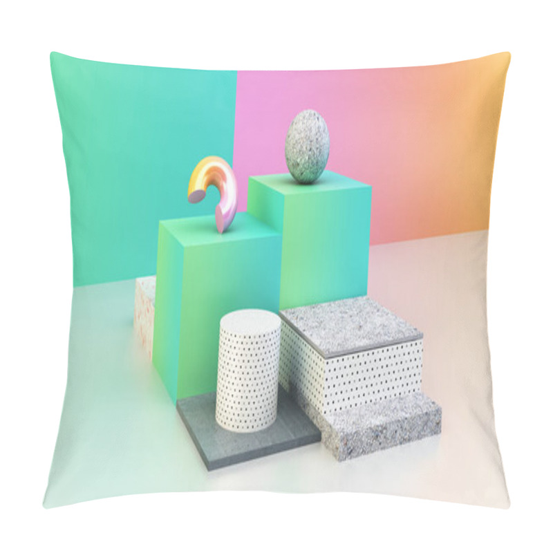 Personality  Platforms And Primitives Minimal 3d Rendering Art Pillow Covers