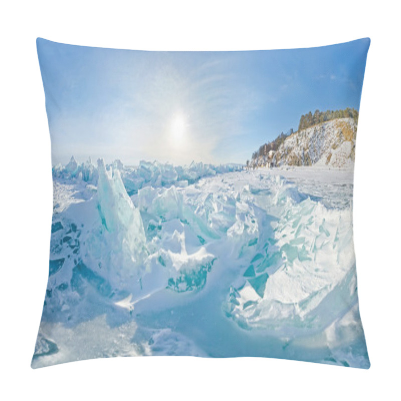 Personality  Blue Ice Hummocks Baikal Stereographic Panorama, Listvyanka Pillow Covers