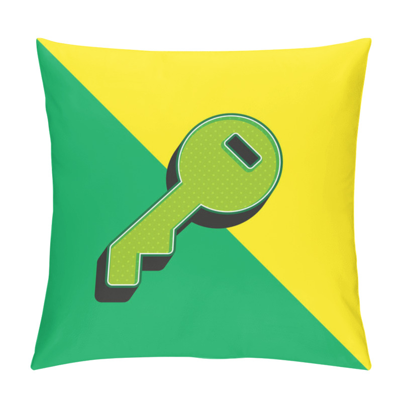 Personality  Access Key Filled Circular Tool Green And Yellow Modern 3d Vector Icon Logo Pillow Covers