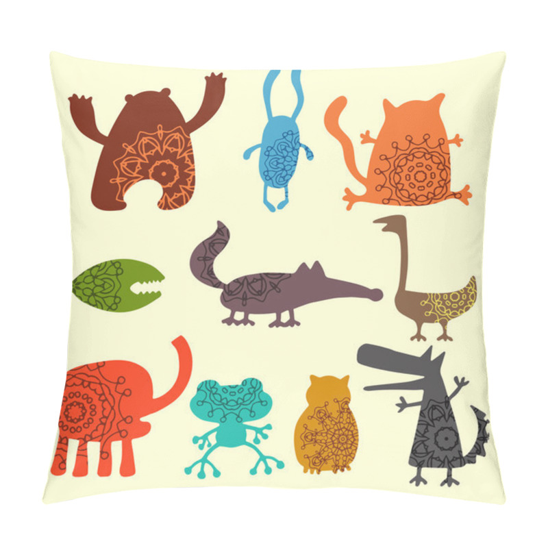 Personality  Set Of Cartoon Cute Monsters Pillow Covers