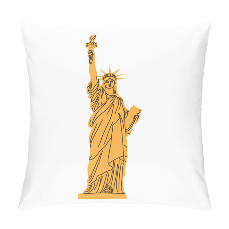 Personality  Statue Of Liberty Isolated On White. Pillow Covers