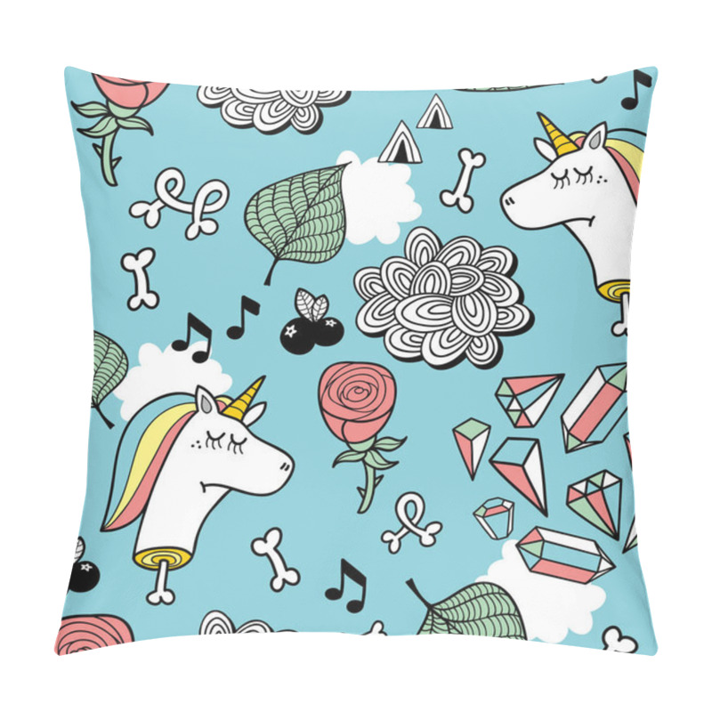 Personality  Seamless Pattern With Dead Unicorns Pillow Covers