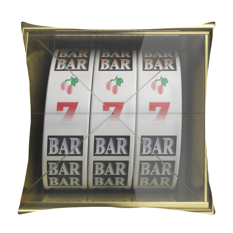 Personality  Slot Fruit Machine With 777 And Cherries Winning Pillow Covers