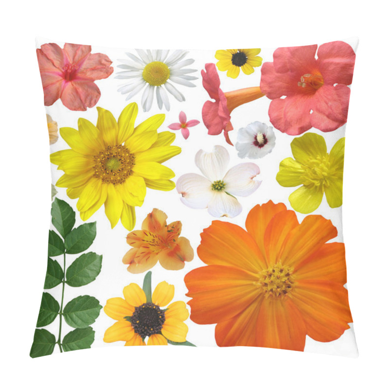 Personality  Set Of Flowers On A White Background  Pillow Covers