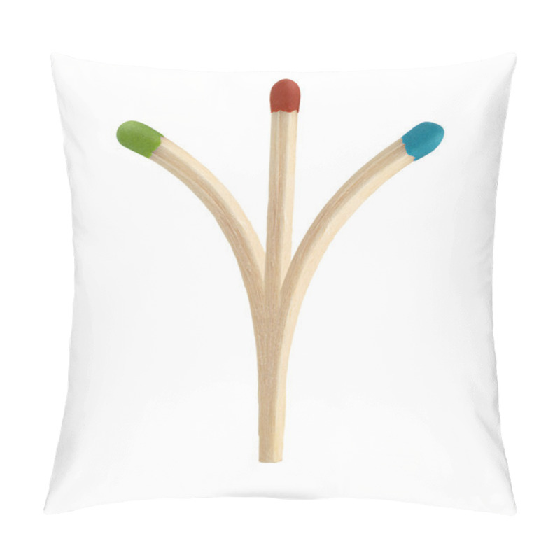 Personality  Impossible Triple Matchstick Isolated On White Background Pillow Covers