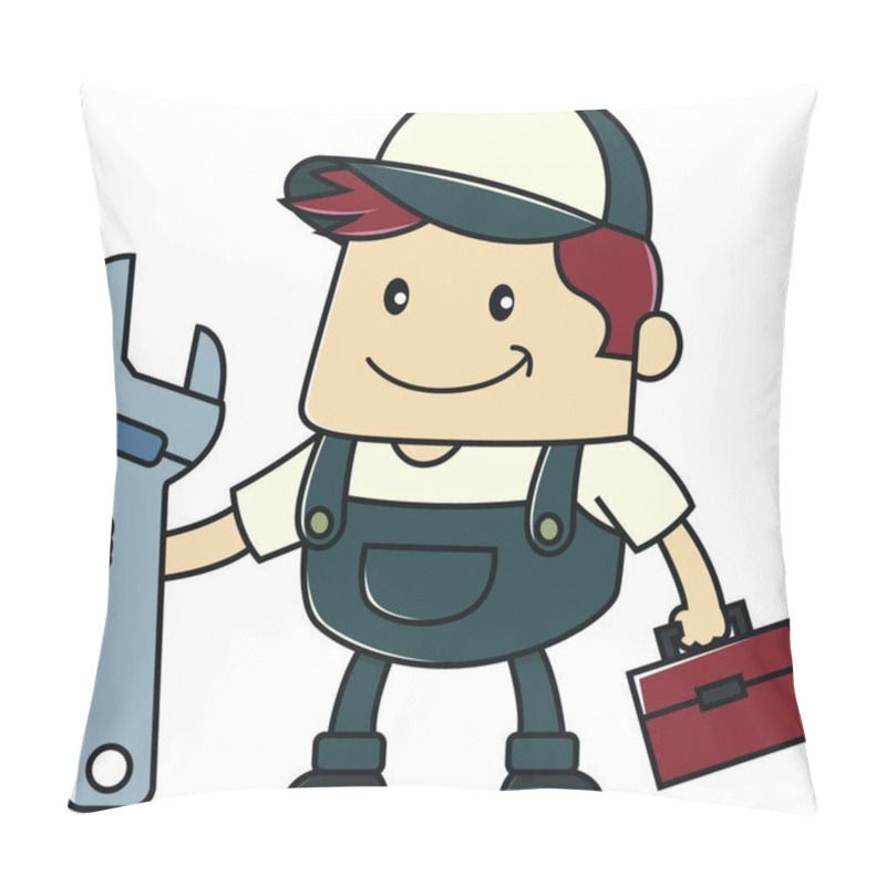 Personality  Cartoon Illustration Of A Plumber Pillow Covers