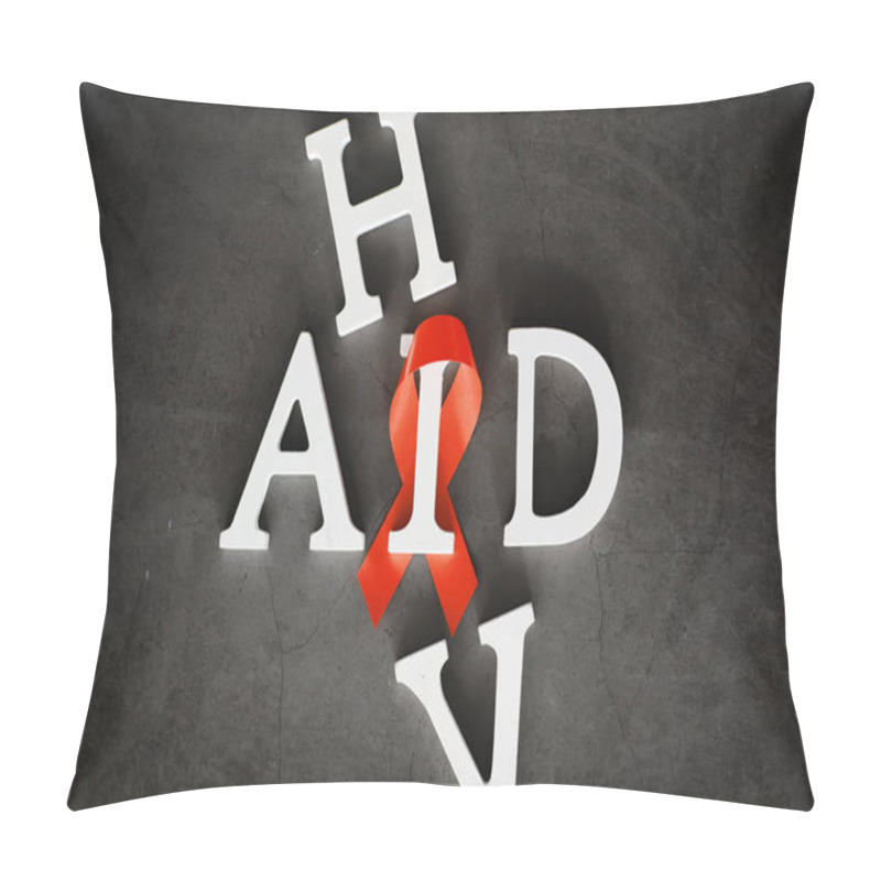 Personality  Symbol Of Human Immunodeficiency Virus Disease. Red Ribbon. A He Pillow Covers