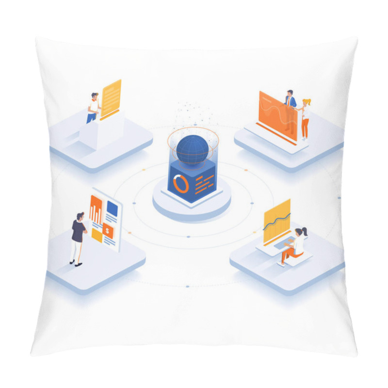 Personality  Modern Flat Design Isometric Illustration Of Online Business Growth. Business Concept. Can Be Used For Website And Mobile Website Or Landing Page. Easy To Edit And Customize. Vector Illustration Pillow Covers