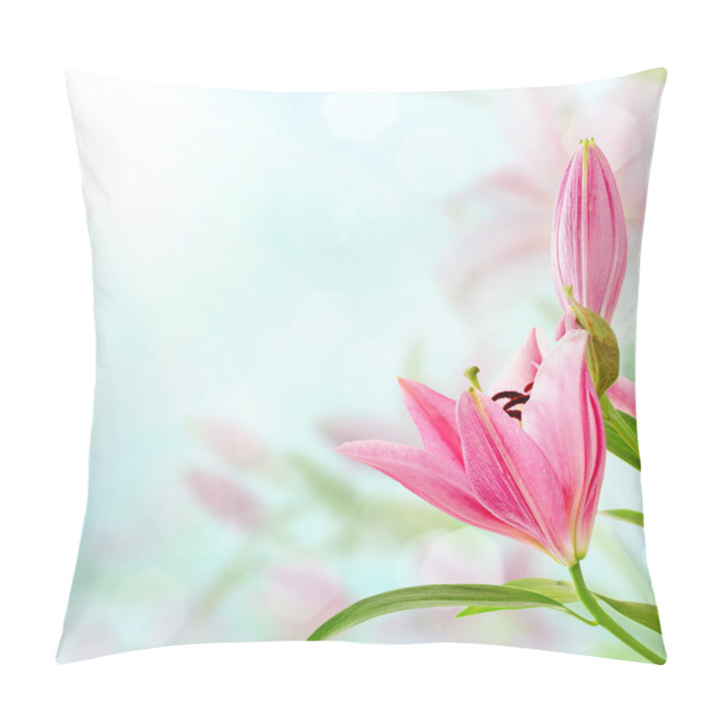 Personality  Pink Lilies Background Pillow Covers