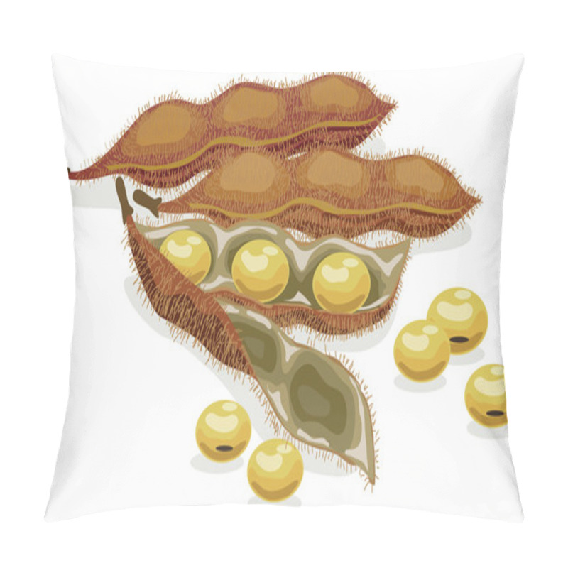 Personality  Soybean. Realistic Vector Illustration. Pillow Covers