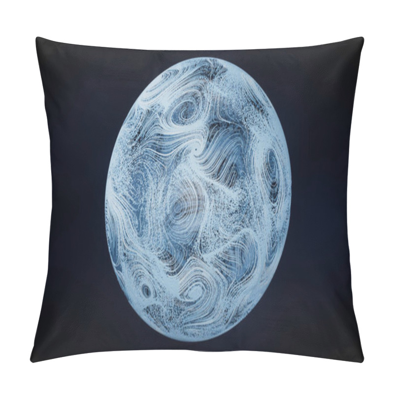 Personality  Wave Pattern With Flowing Curl Lines, 3d Rendering. Computer Digital Drawing. Pillow Covers