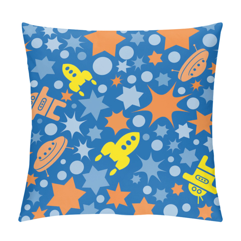 Personality  Pattern With Stars, Dots And Rockets Pillow Covers