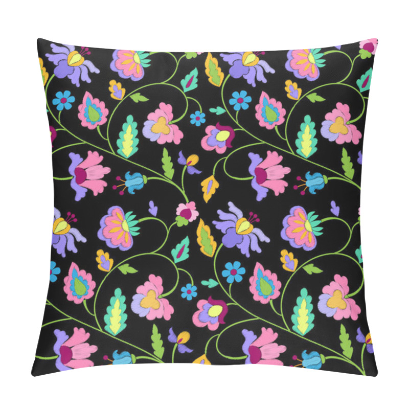 Personality  Fantasy Flowers Embroidery Seamless Pattern Pillow Covers