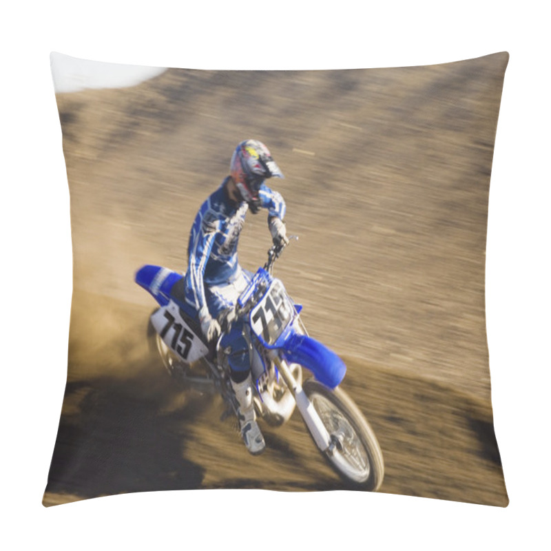 Personality  Motocross Racer On Track Pillow Covers