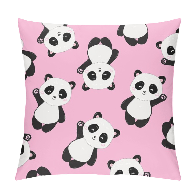 Personality  Seamless Cute Cartoon Panda Pattern Pillow Covers