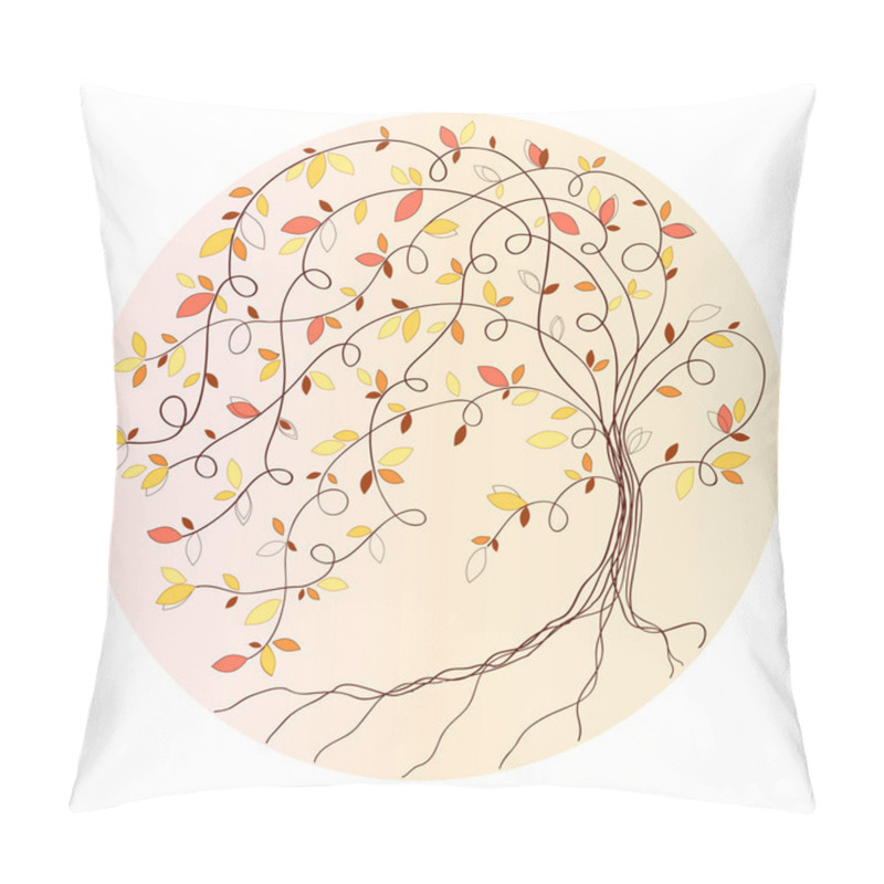 Personality  Stylized Vector Autumn Tree Pillow Covers