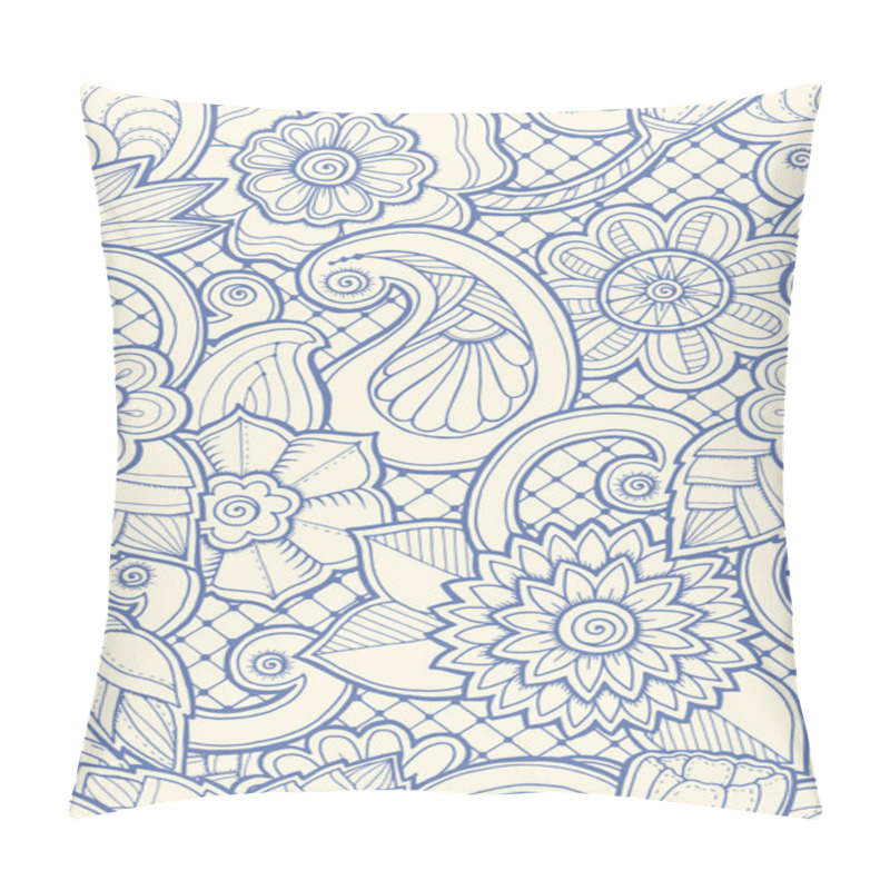 Personality  Seamless Pattern With Stylized Flowers. Ornate Zentangle Seamless Texture, Pattern With Abstract Flowers. Floral Pattern Can Be Used For Wallpaper, Pattern Fills, Web Page Background. Pillow Covers