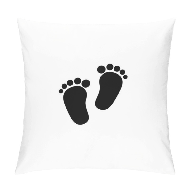 Personality  Baby Footprints Icon Vector. Symbol For Web Site Computer And Mobile Vector Pillow Covers