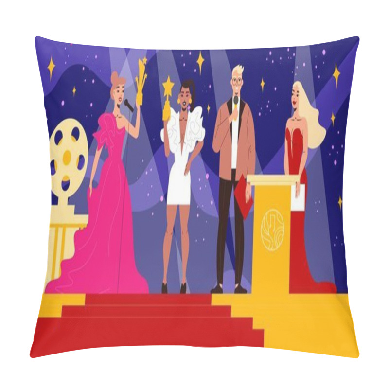 Personality  Film Awards Background Illustration Pillow Covers