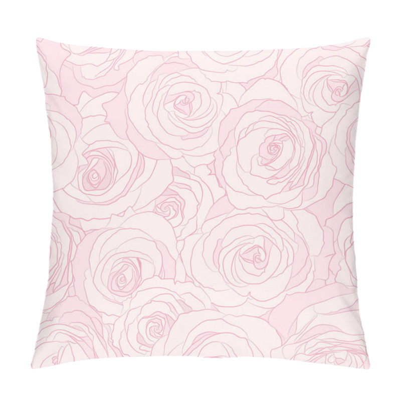 Personality  Seamless Pattern Roses, Vector Floral Illustration. Nature Background Pillow Covers