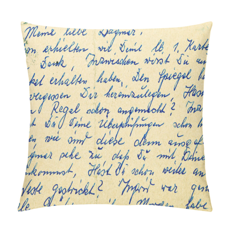 Personality  Fragment Of An Old Handwritten Letter, Written In German. Pillow Covers