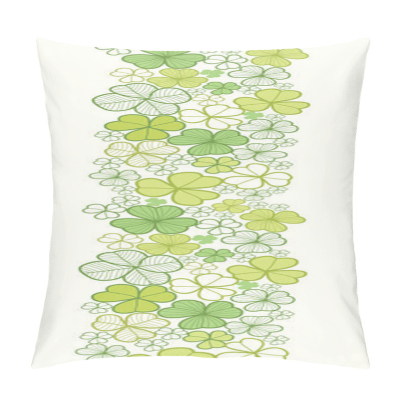 Personality  Clover Line Art Vertical Seamless Pattern Background Border Pillow Covers