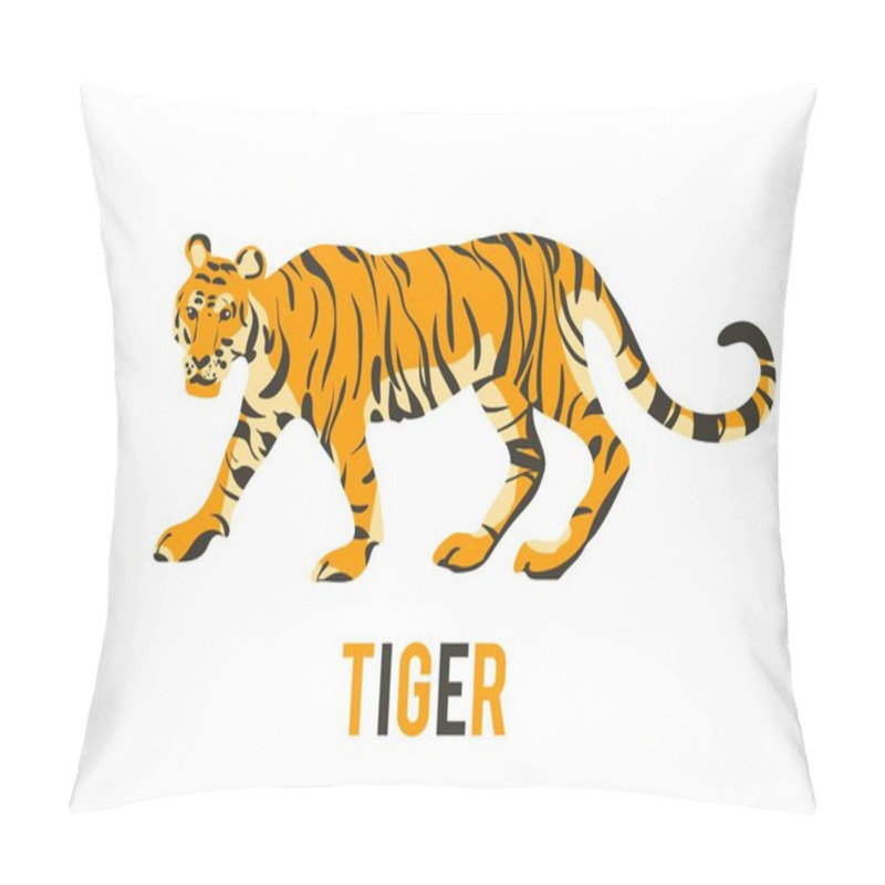 Personality  Red Tiger. Vector Isolated Animal. Pillow Covers